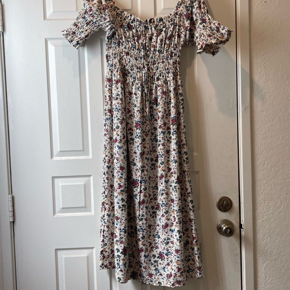Lola May off-shoulder Summer Maxi Dress - large size 14, but fits 10/12